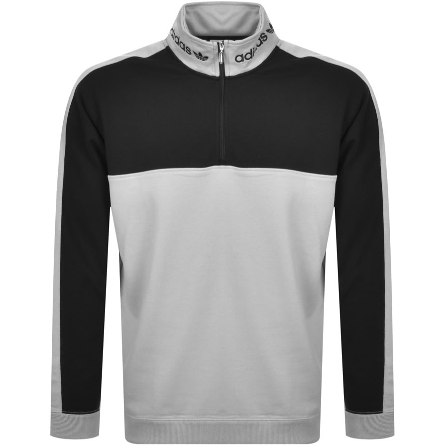 Alternative Image for Productadidas Originals Half Zip Sweatshirt Grey1